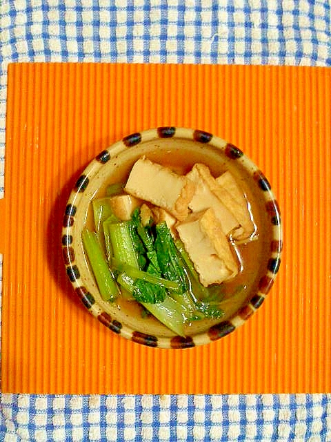 小松菜と厚揚げの生姜煮♪
