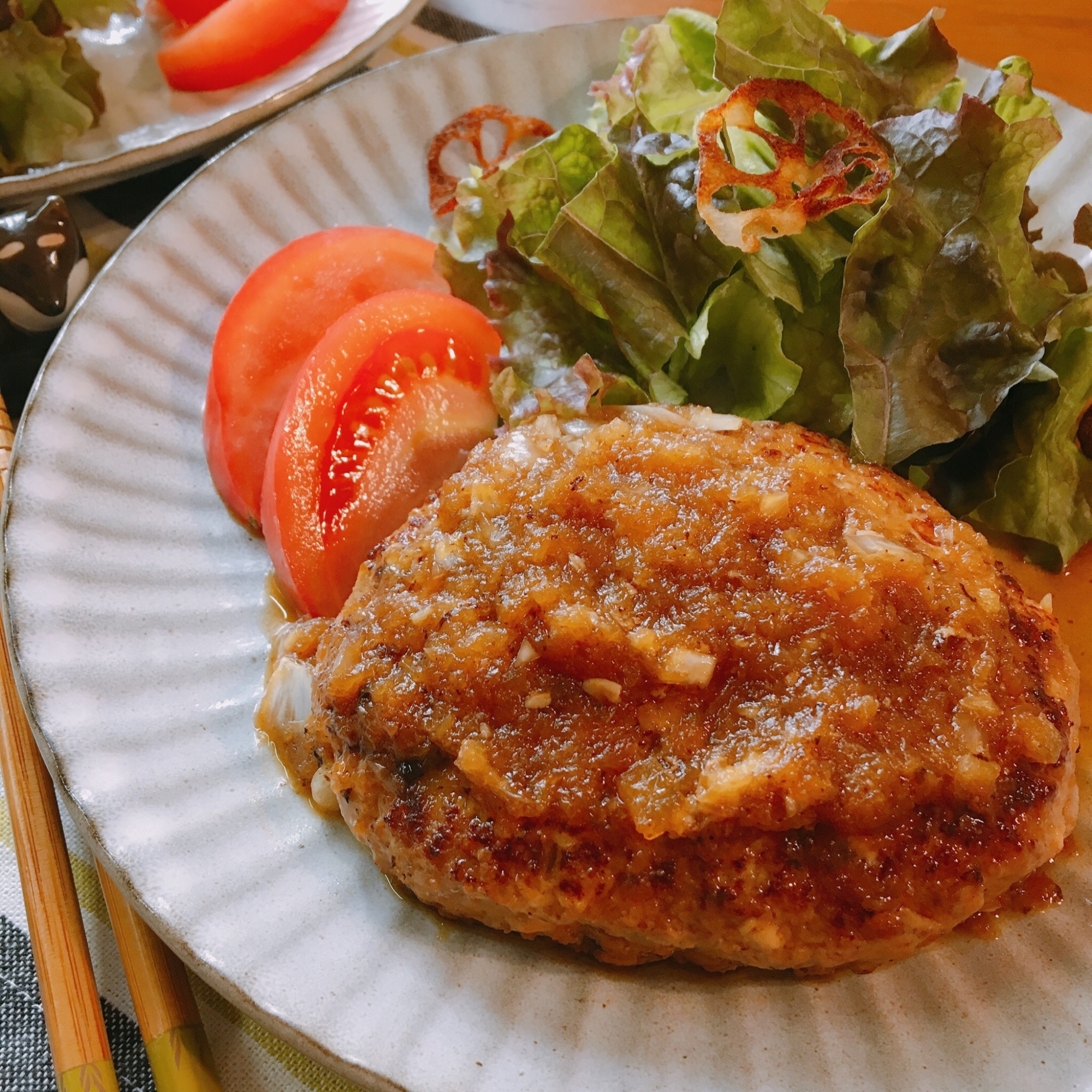 豆腐ハンバーグ♡おろし玉ねぎのソース