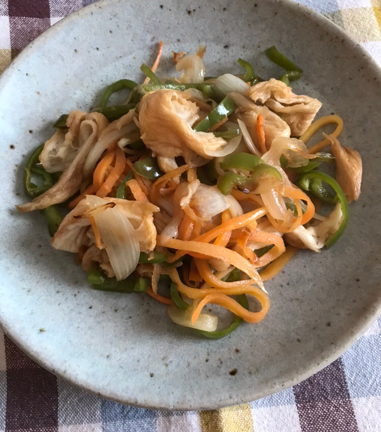 野菜と麩の焼肉のたれ炒め