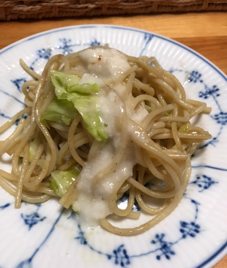 とろろがけ、キャベツ焼きそば