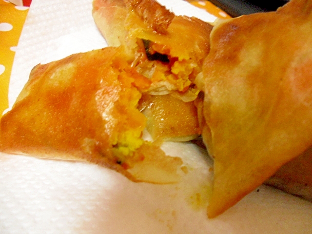 かぼちゃとチーズの春巻き 皮が余ったら