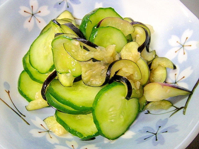 きゅうりと茄子の昆布茶揉み