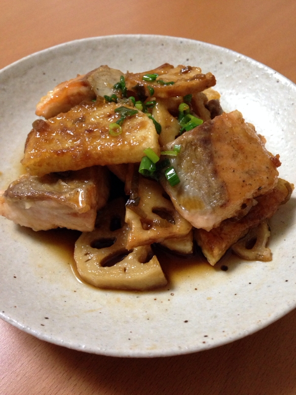 秋鮭と長芋とれんこんの焼き浸し♪