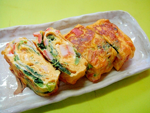 ほうれん草とカニカマの卵焼き レシピ 作り方 By Mint74 楽天レシピ