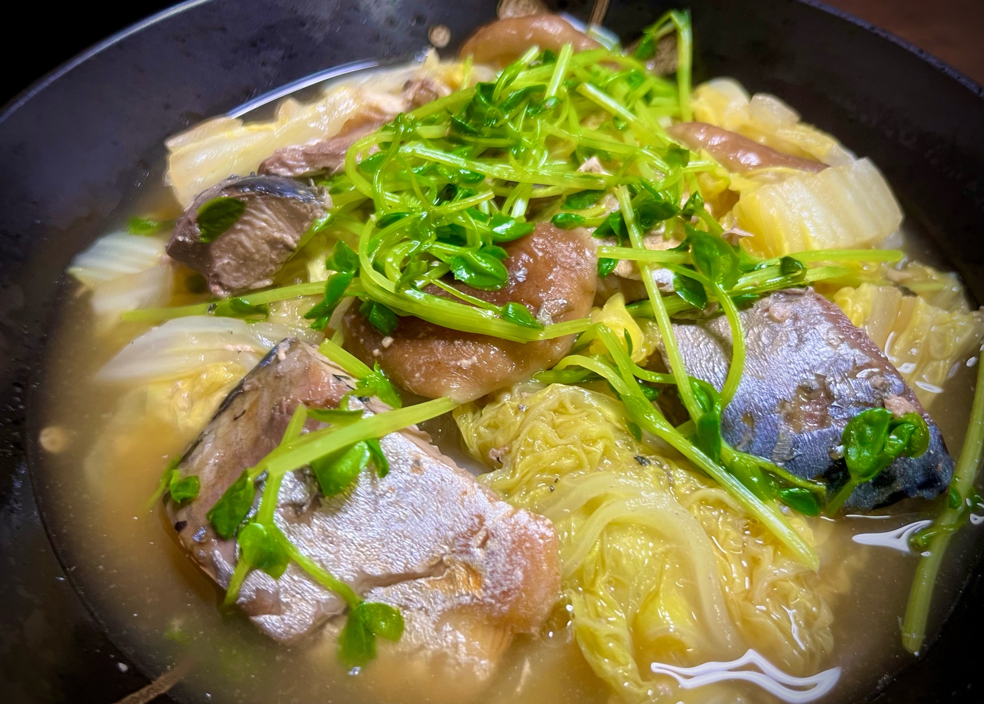 【無水】白菜と鯖缶の蒸し煮