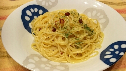 8分茹でのパスタをお鍋で作ったせいか、水が減らず半分ほど捨てました。次は口の広いフライパンか水を減らして作ってみます。