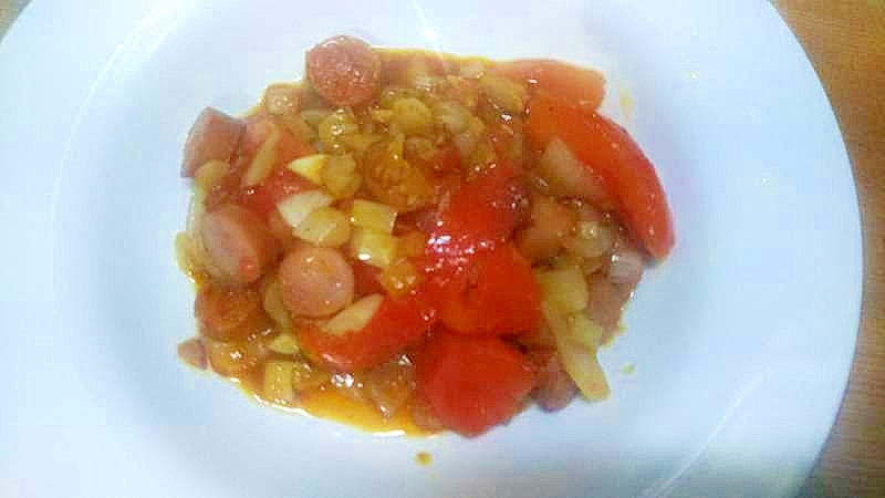 トマトウインナ玉葱炒め/ケイジャン風味