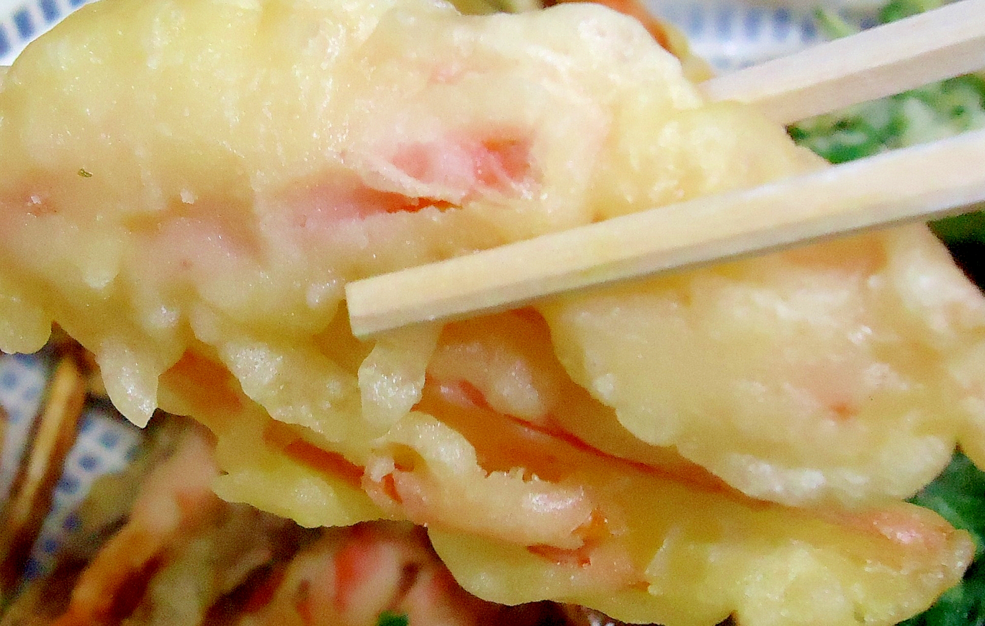 人参と魚肉ソーセージの天ぷら