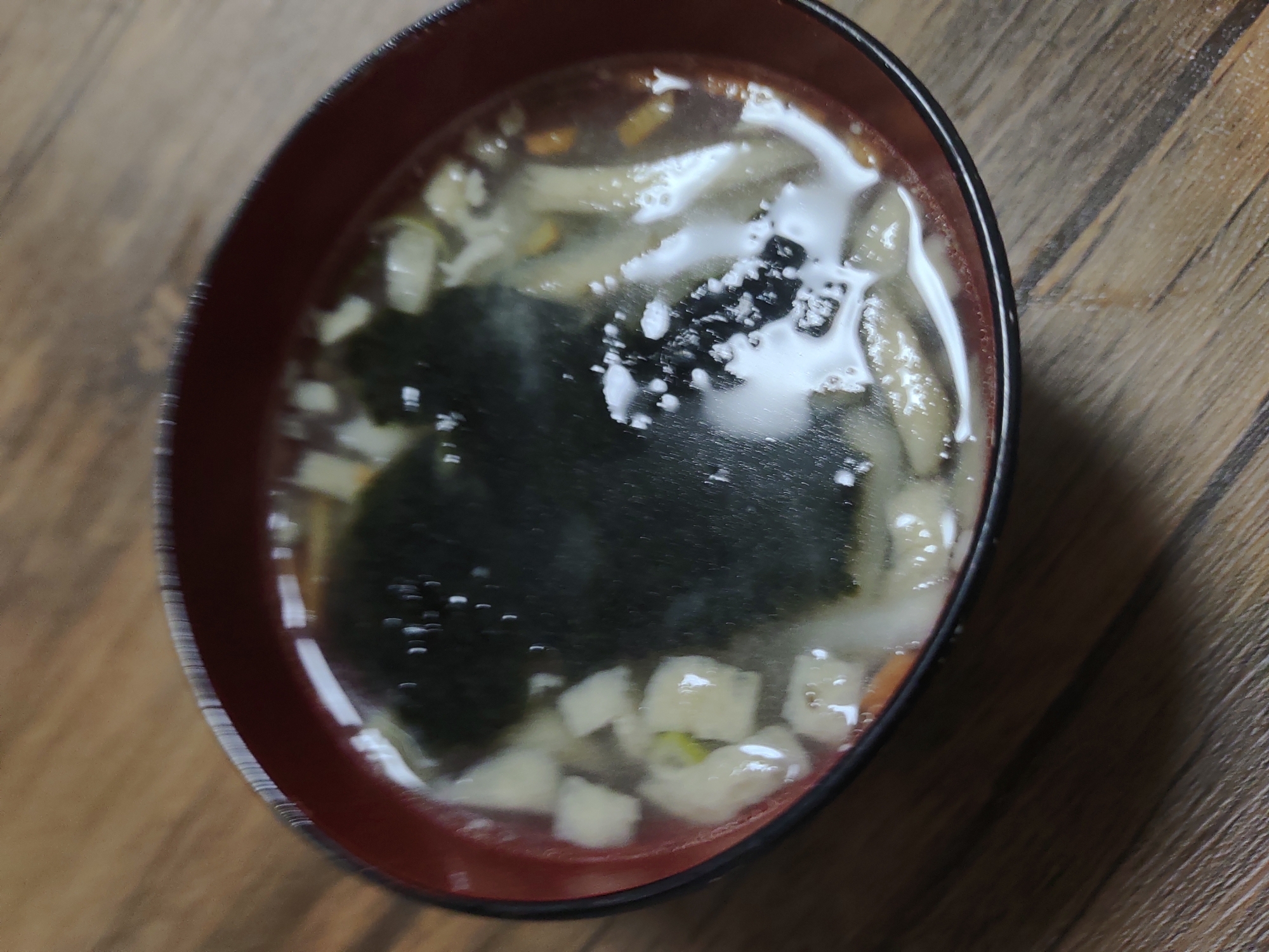 海苔と野菜の味噌汁
