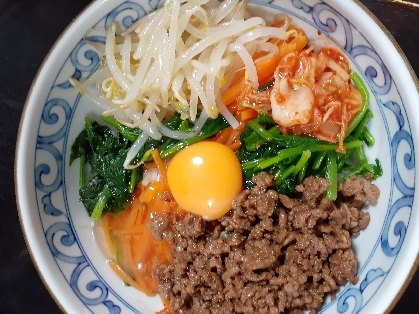 ひき肉でお手軽ビビンバ丼