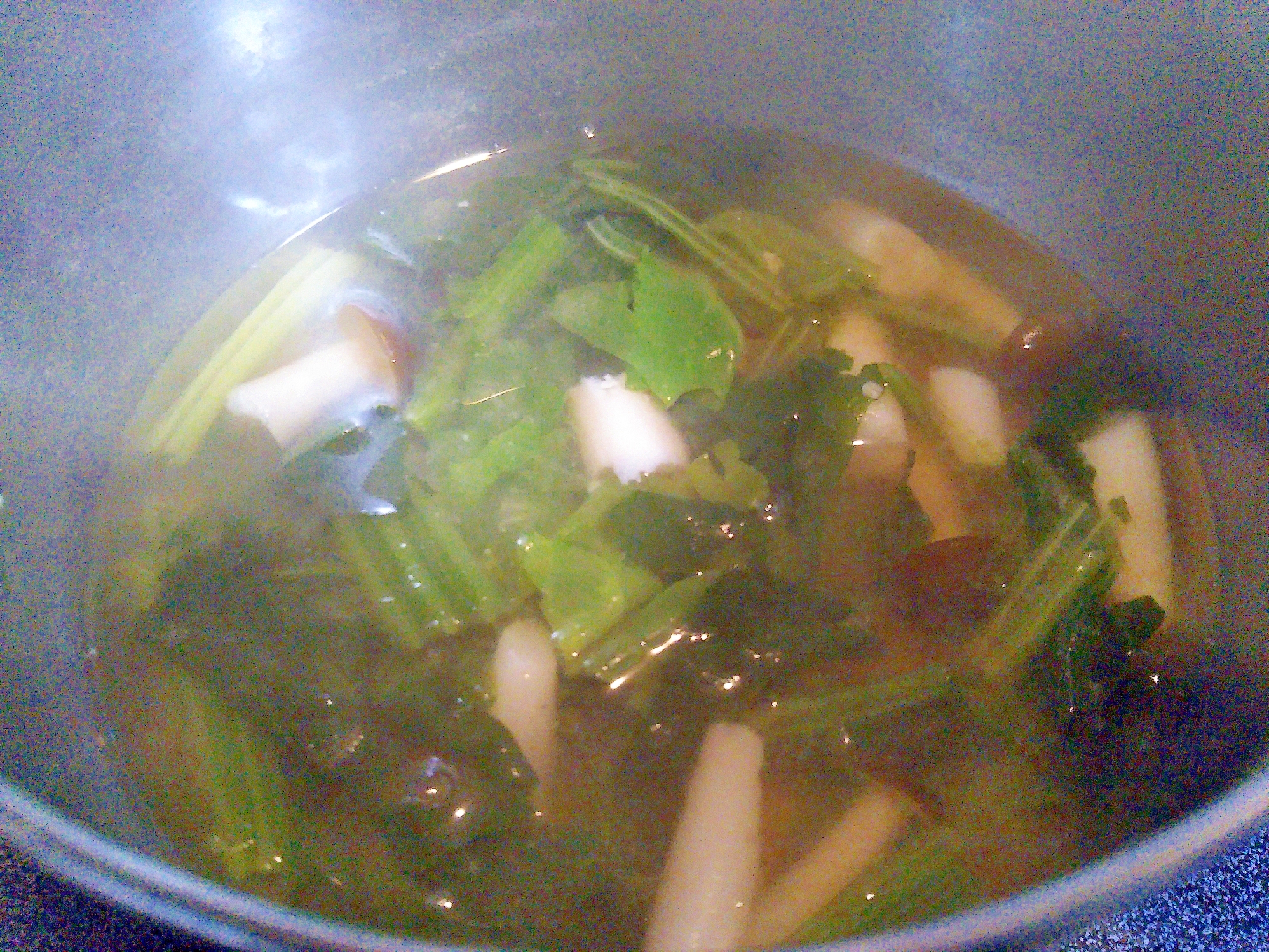 ほうれん草&しめじ味噌汁