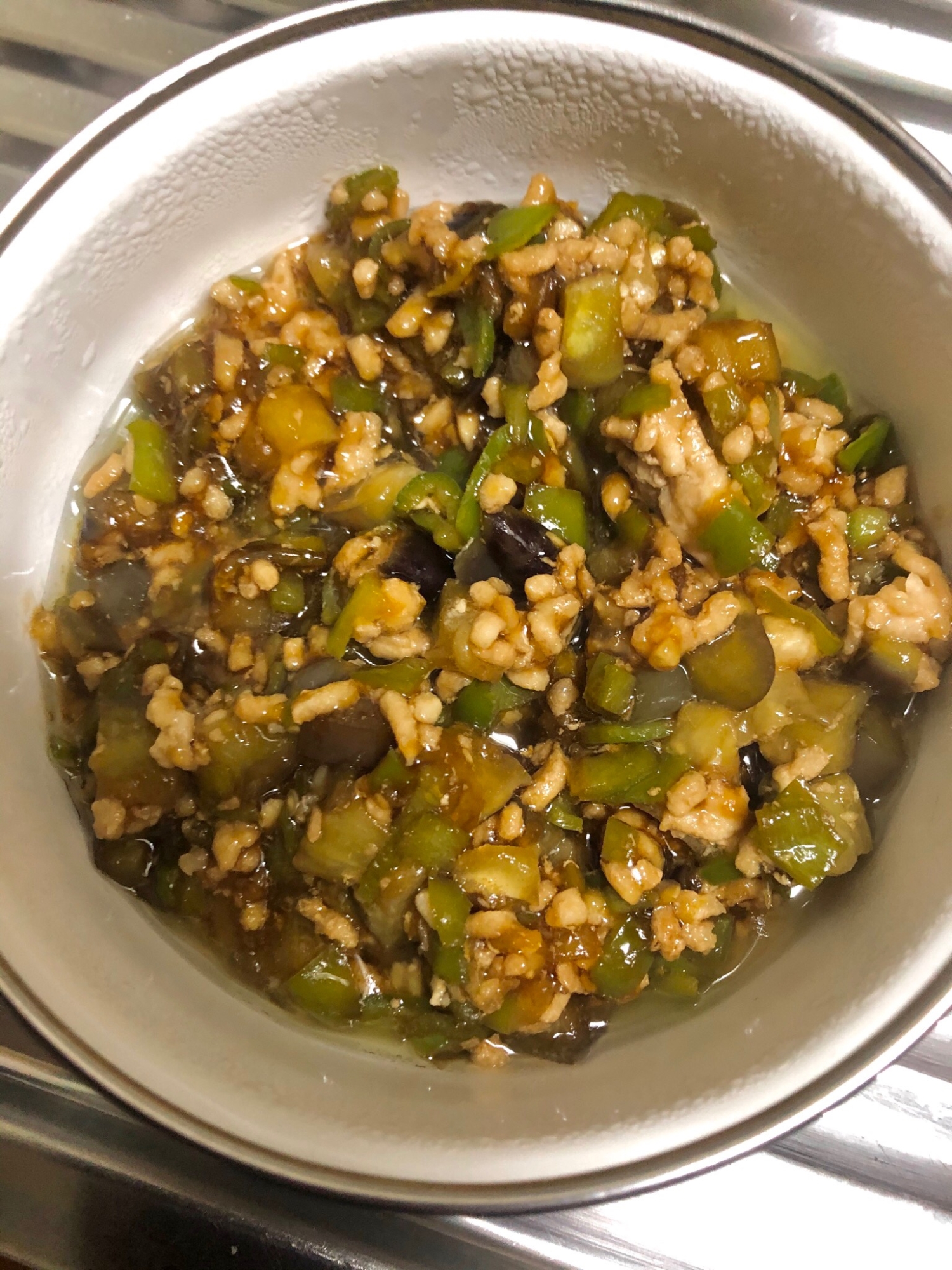 夏野菜のそぼろ餡掛け