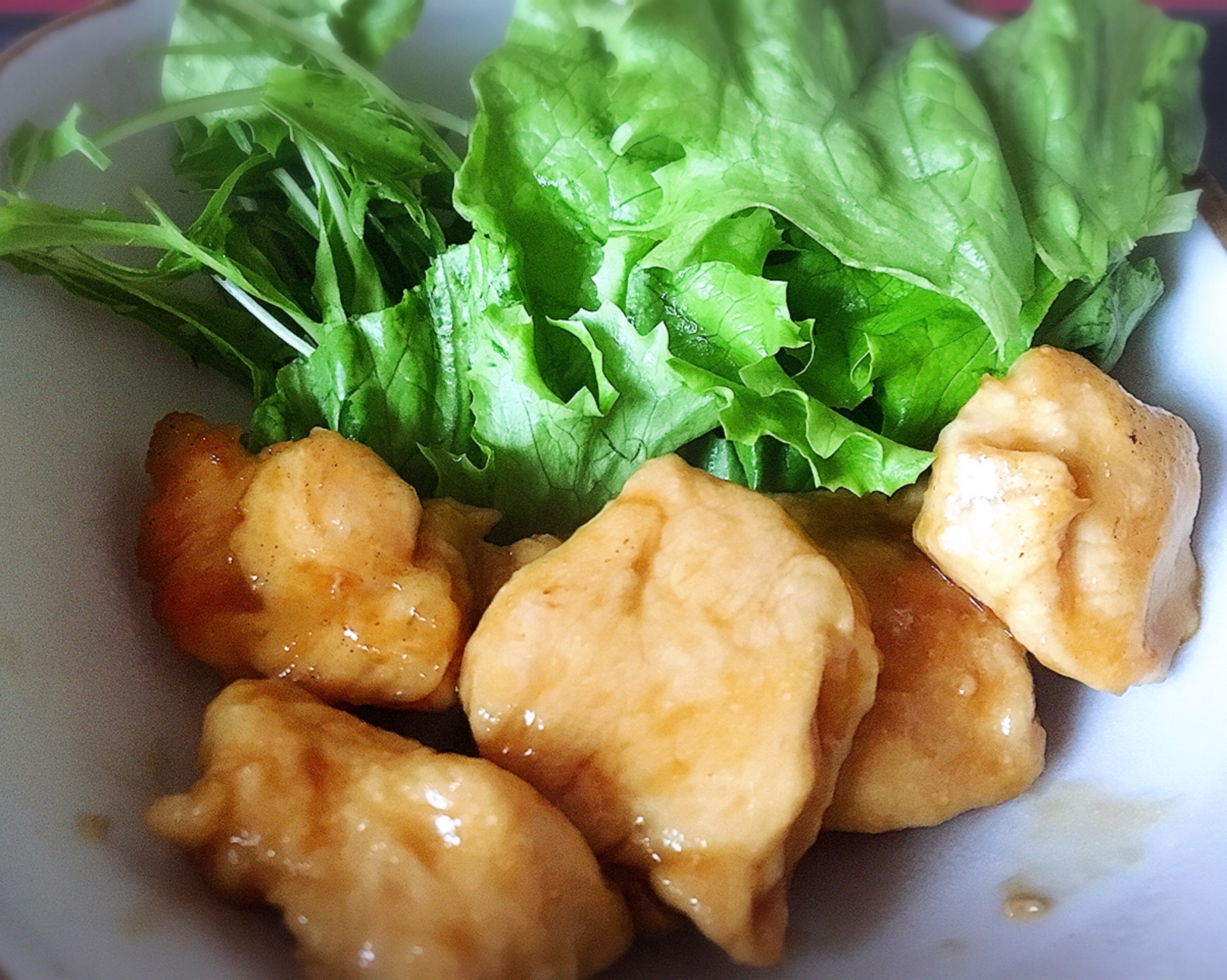 鶏胸肉で！めんつゆマヨ照り焼き♡