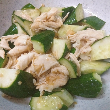 鶏むね肉ときゅうりのよだれ鶏風
