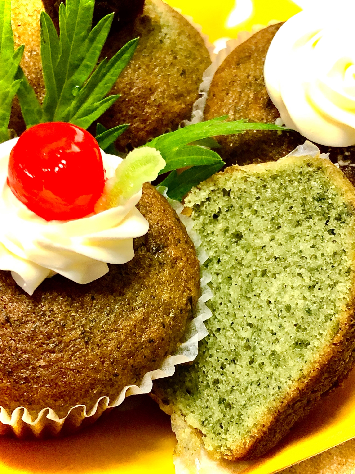 よもぎのカップケーキ