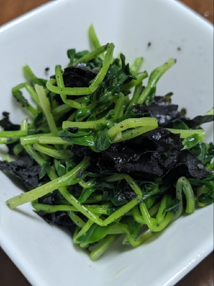 海苔まみれ♡レンジで簡単♡豆苗の海苔胡麻和え