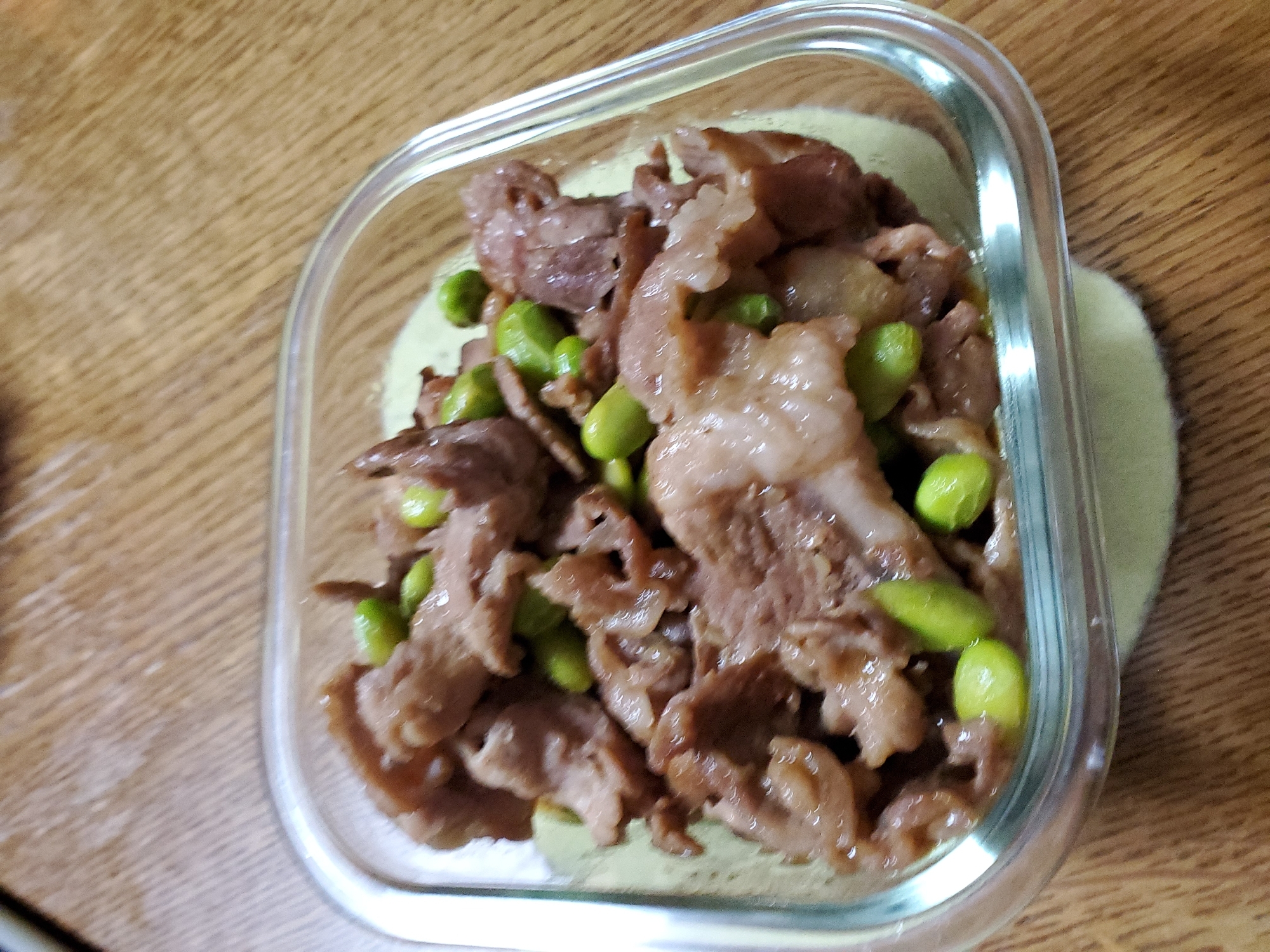 枝豆と豚肉の炒め物