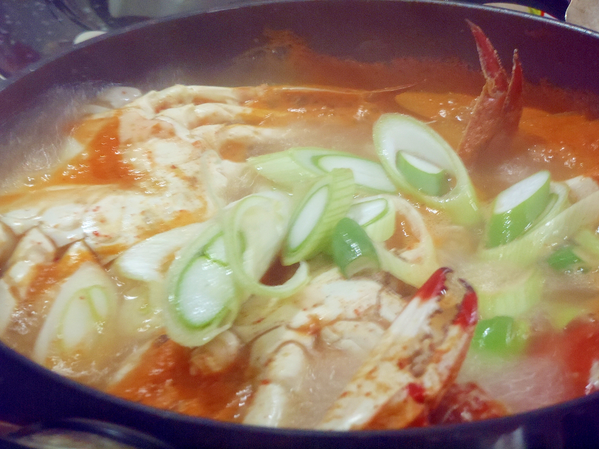 渡り蟹の韓国風ピリ辛スープ(コッケタン）