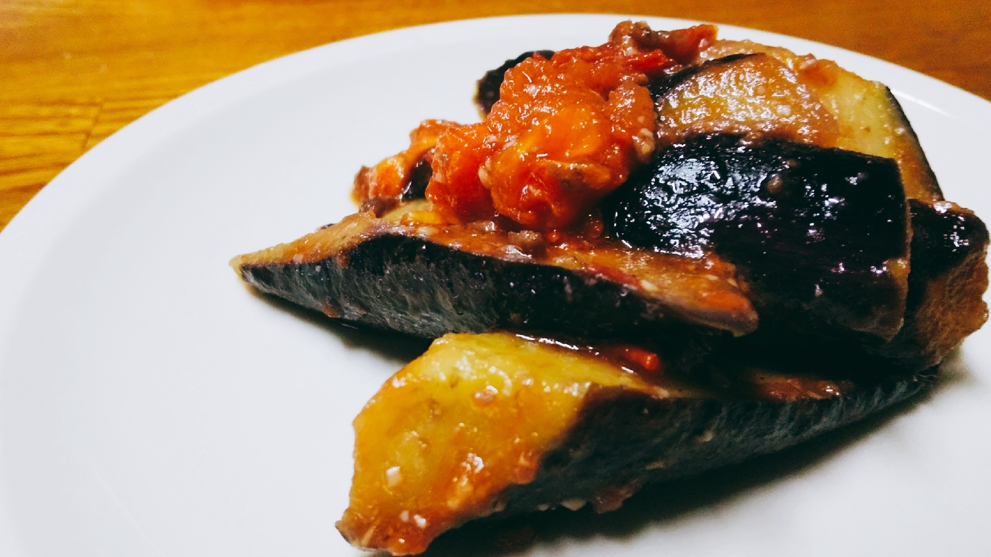 茄子のトマト肉味噌炒め