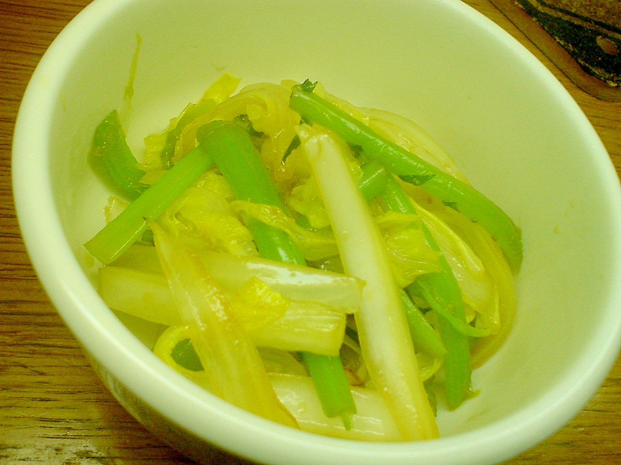 大根葉と白菜炒め