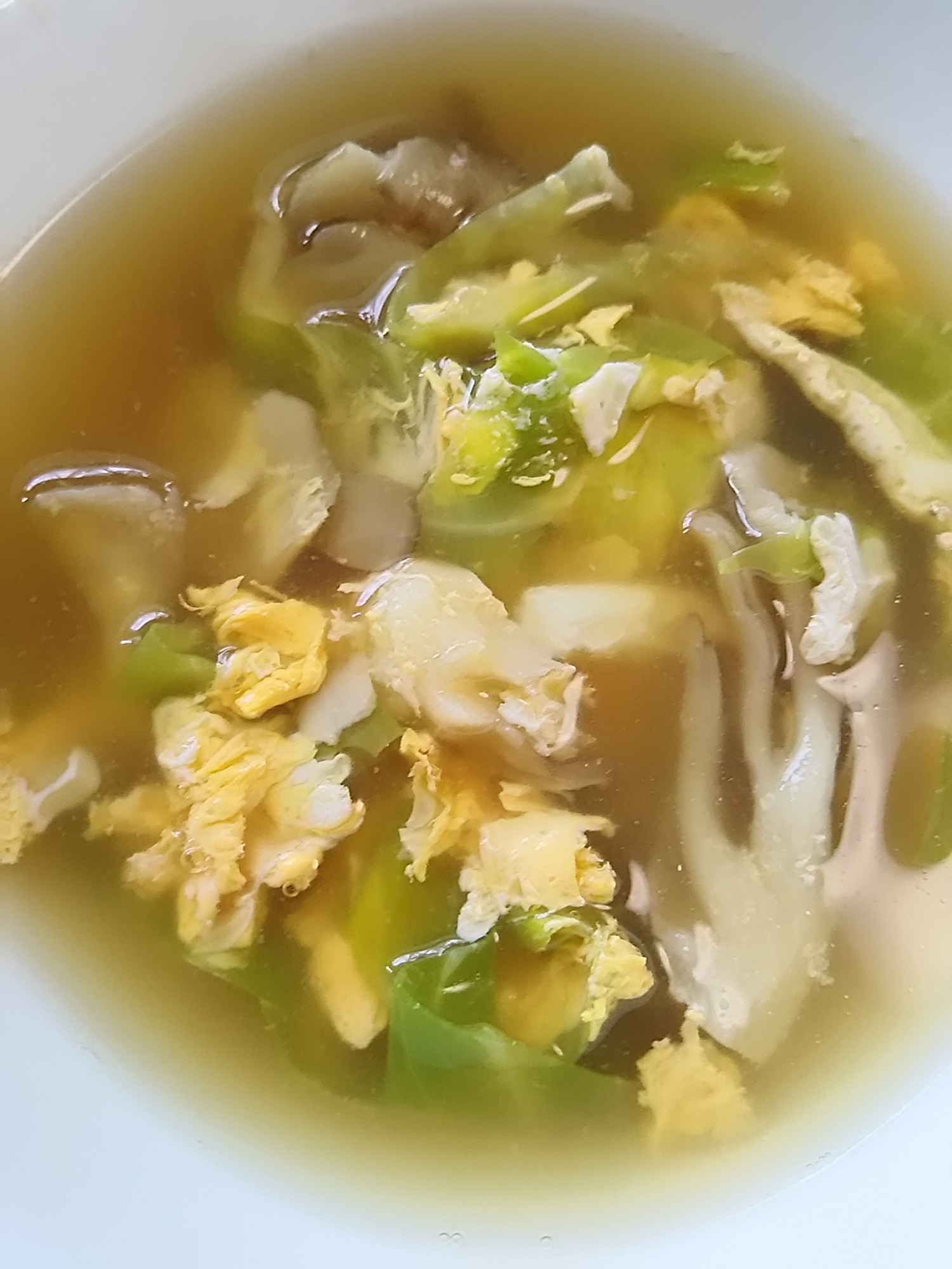 キャベツと舞茸の卵スープ(^^)