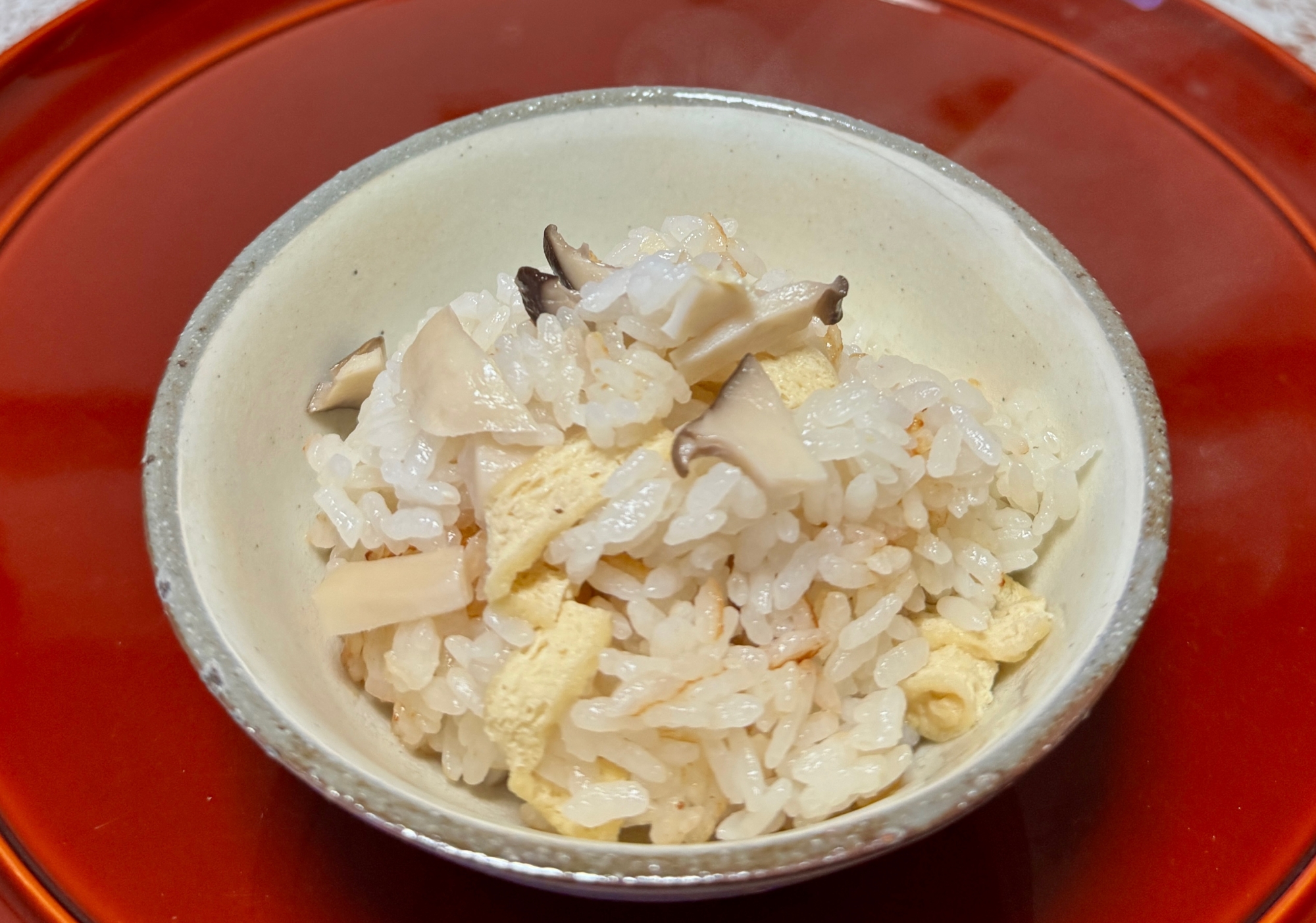 お弁当にもꈍ◡ꈍエリンギと京あげの☆炊き込みご飯