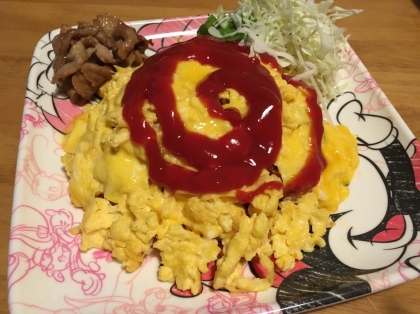 パパの夜食に。たまご失敗していり卵になっちゃいましたが(笑)美味しいとパクパク食べてくれました！