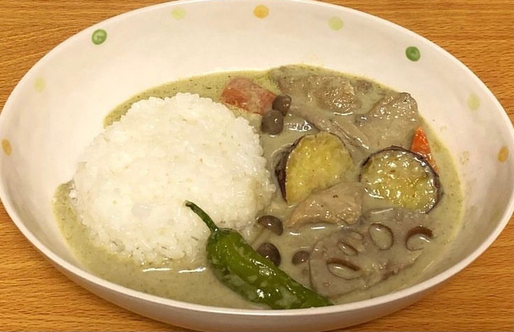 さつまいも入り秋のグリーンカレー♪