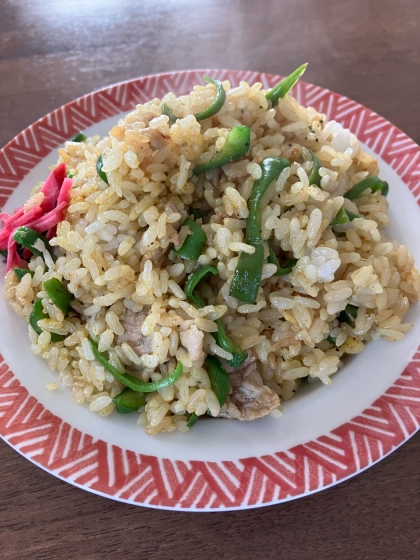 豚肉とキノコのカレーチャーハン