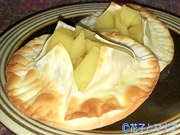 餃子の皮で ヘルシー アップルパイ!