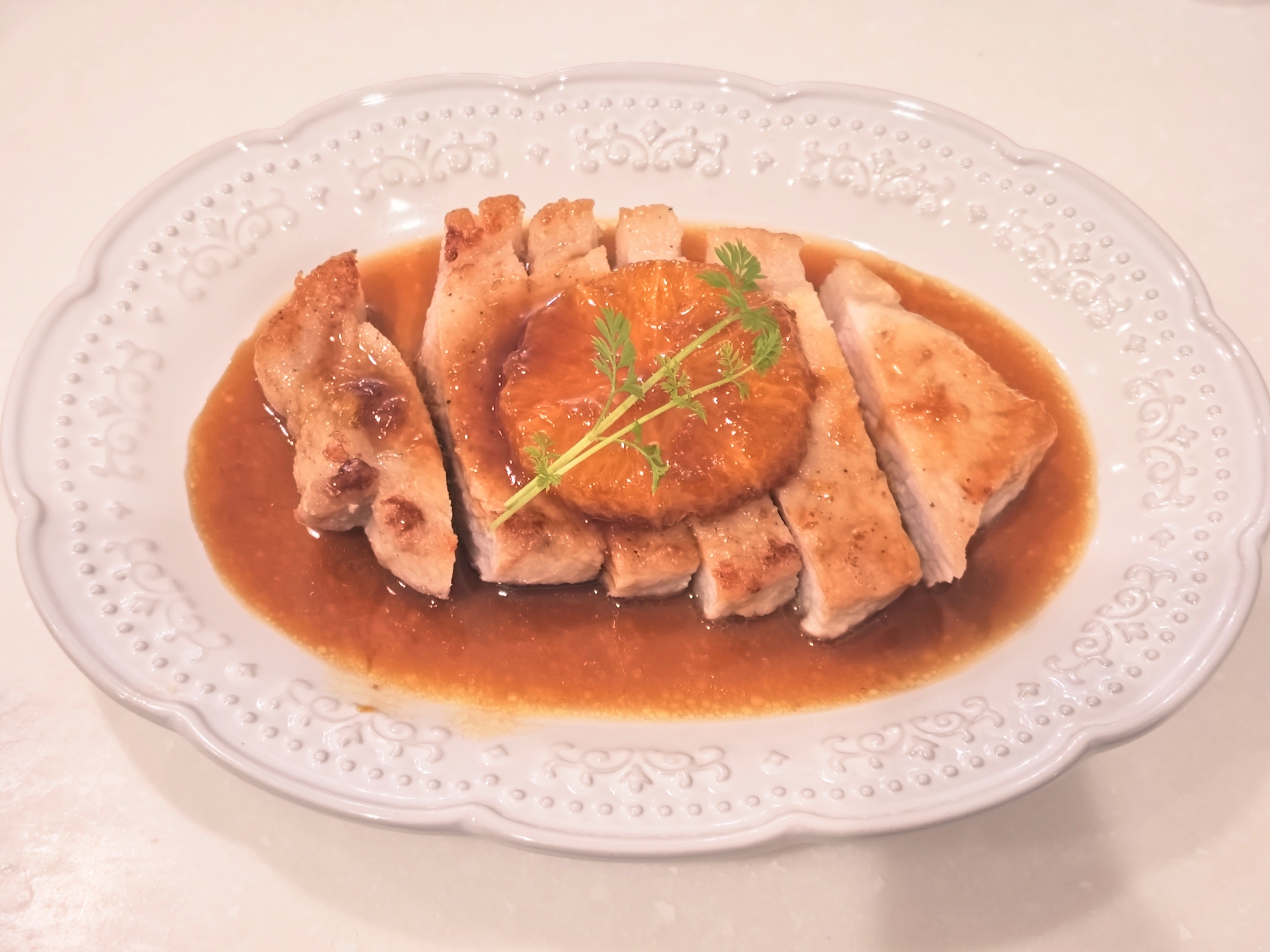 ♡ポークソテーオレンジソース