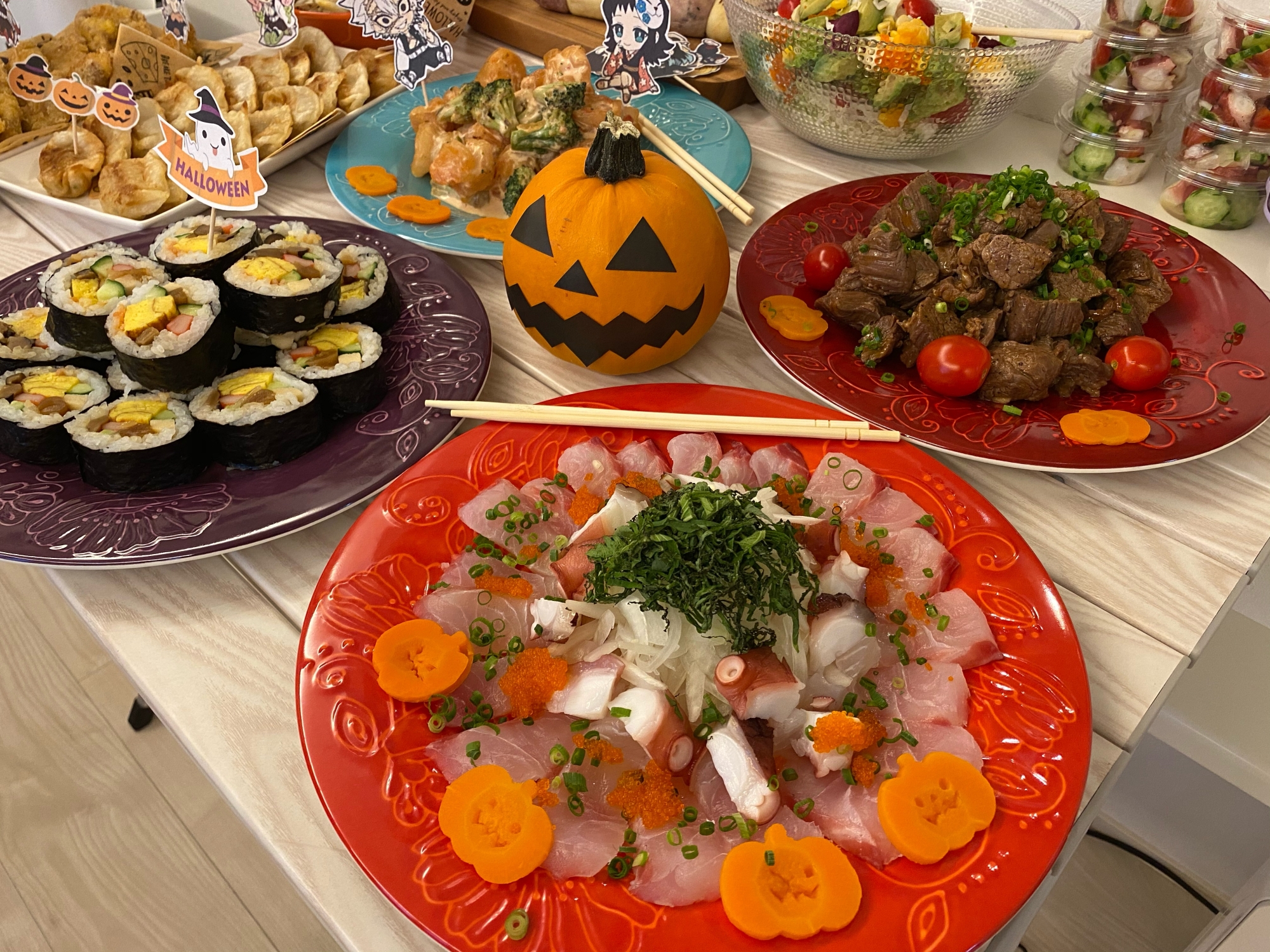 ハロウィンパーティー 鯛と蛸のお刺身風カルパッチョ レシピ 作り方 By Coconut Kitchen 楽天レシピ