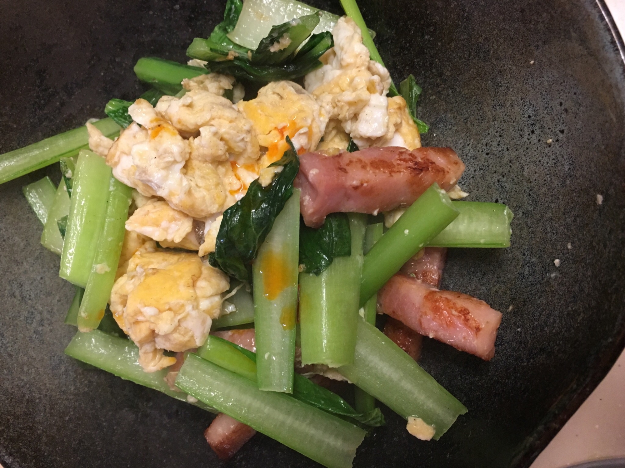 ベーコンと小松菜と卵の中華炒め レシピ 作り方 By Naana77 楽天レシピ