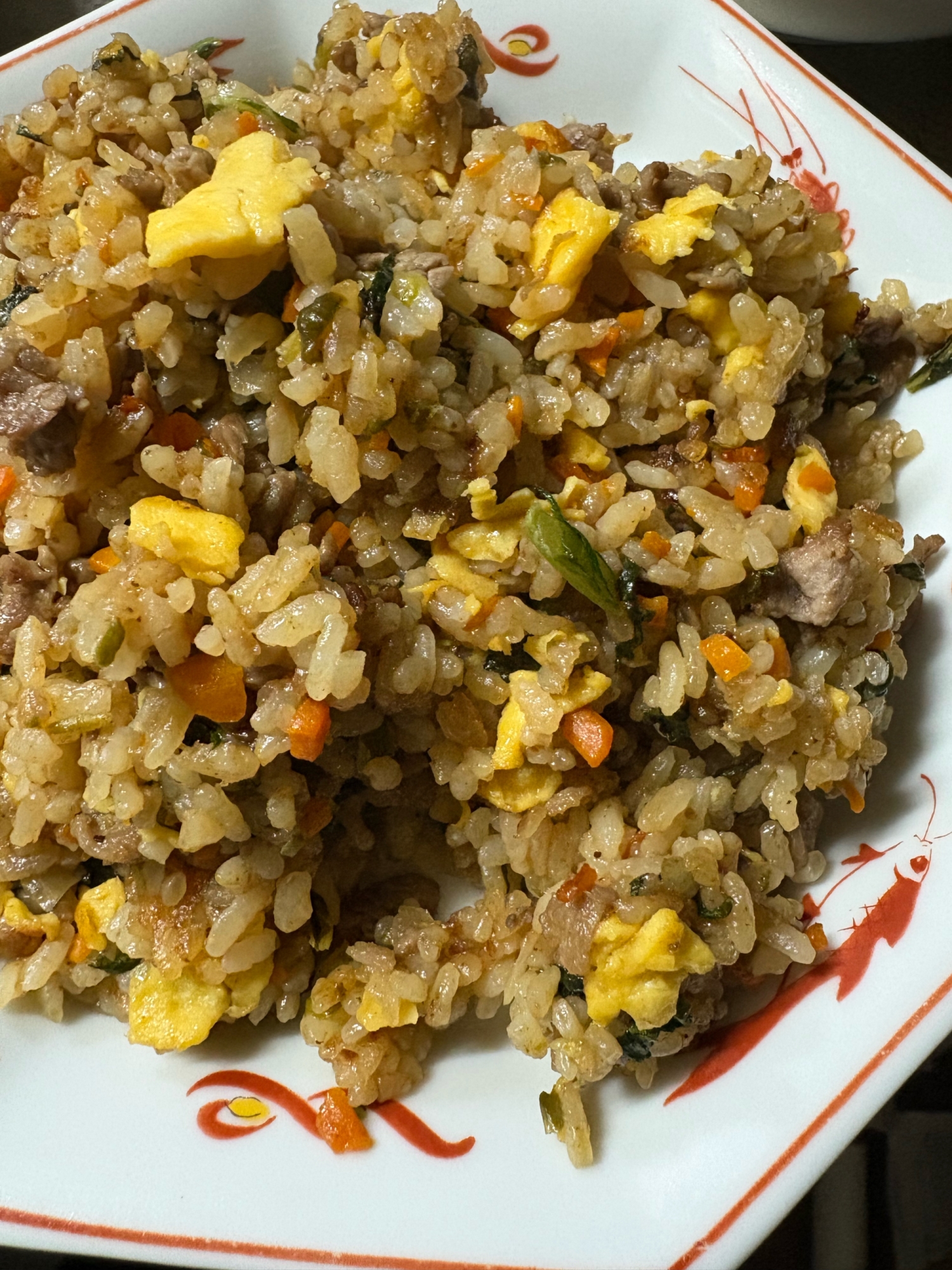 野菜たっぷりー牛肉チャーハン