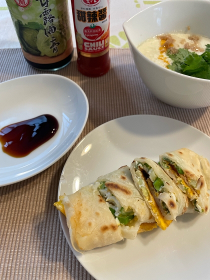 台湾朝ご飯が食べたくなり作りました　家にある材料だけで思いついたら作って食べられるのは嬉しいですね　これはたまに行く台湾朝ご飯屋さんよりも美味しいと思いますよ