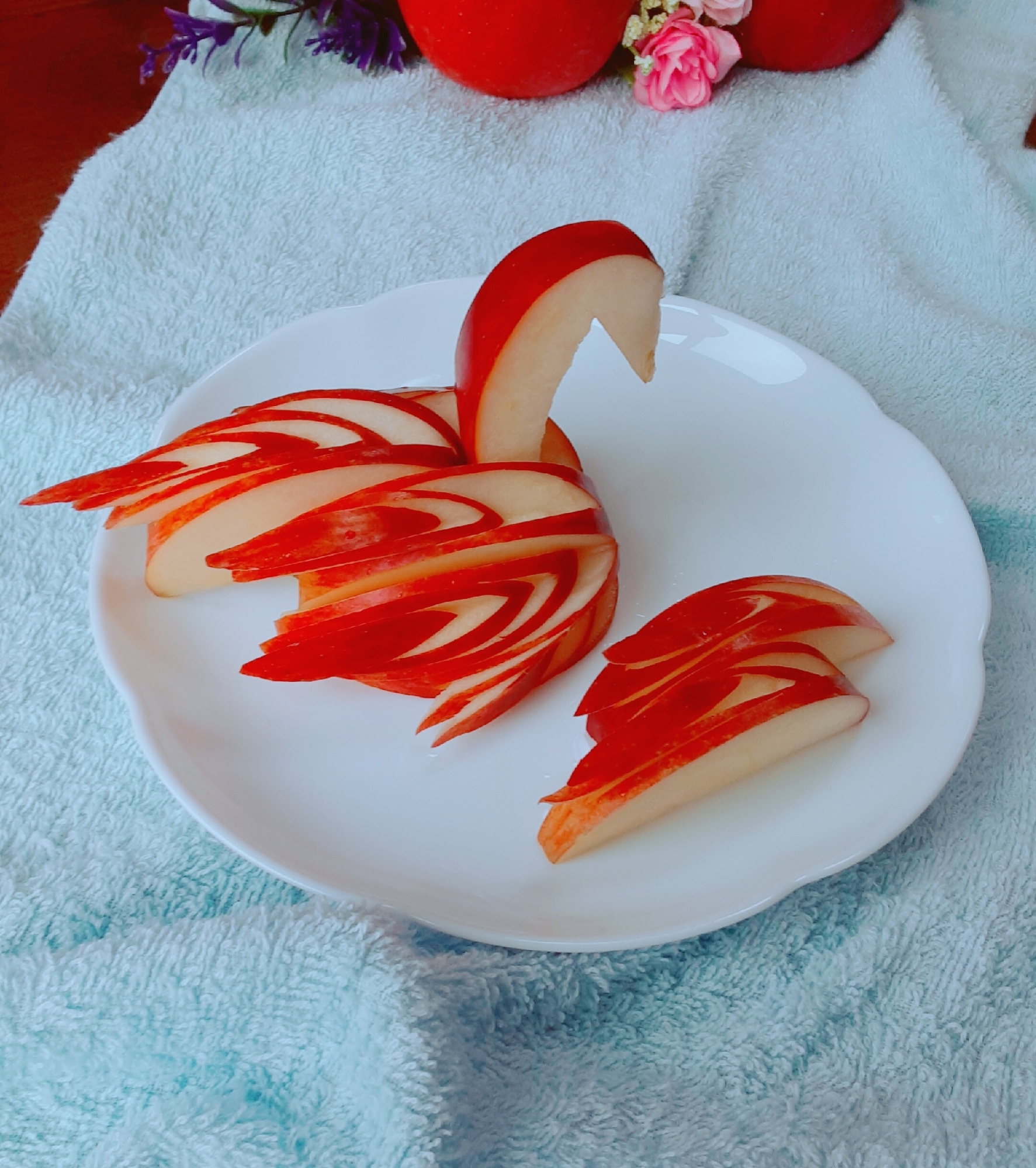 皮ごと食べられるりんごのスワン レシピ 作り方 By みち 楽天レシピ