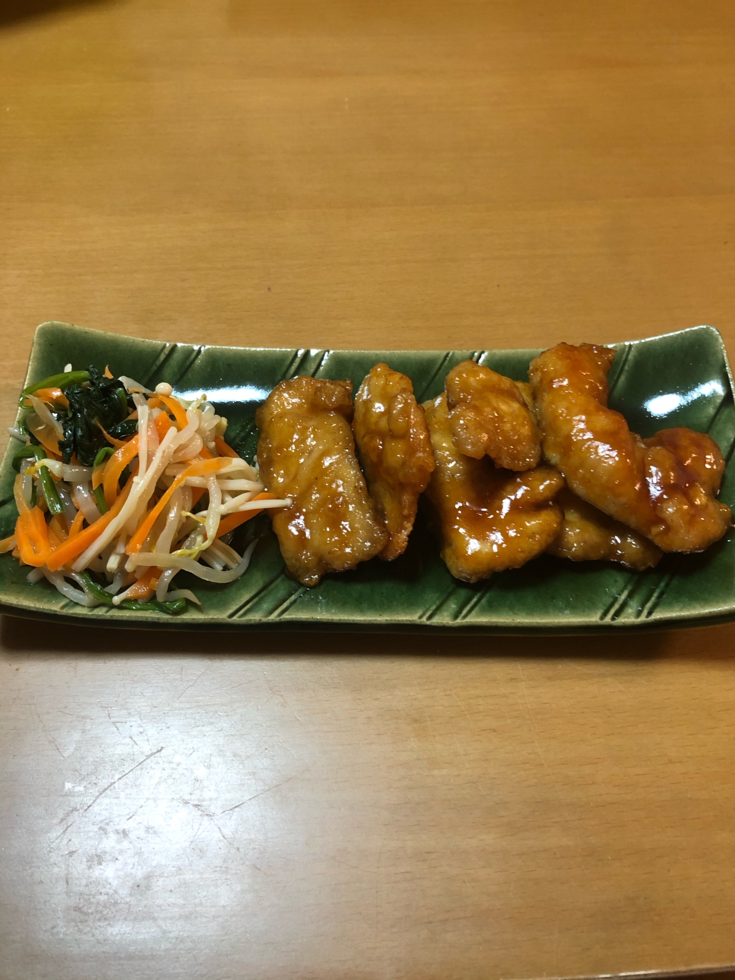 鶏胸肉の揚げ焼き　照り焼き味