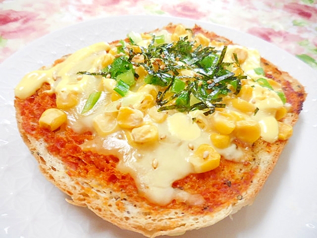 薩摩芋パンde❤コーンと葱のチーズ・トースト❤