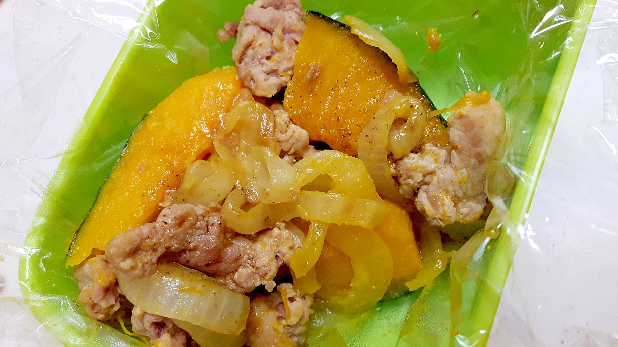 簡単 豚こま切れ肉とほくほくカボチャの炒めもの レシピ 作り方 By Acchan66 楽天レシピ