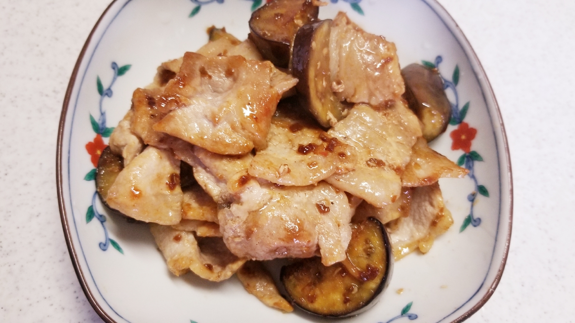 鰹節で旨味アップ★豚バラ肉と茄子の生姜焼き