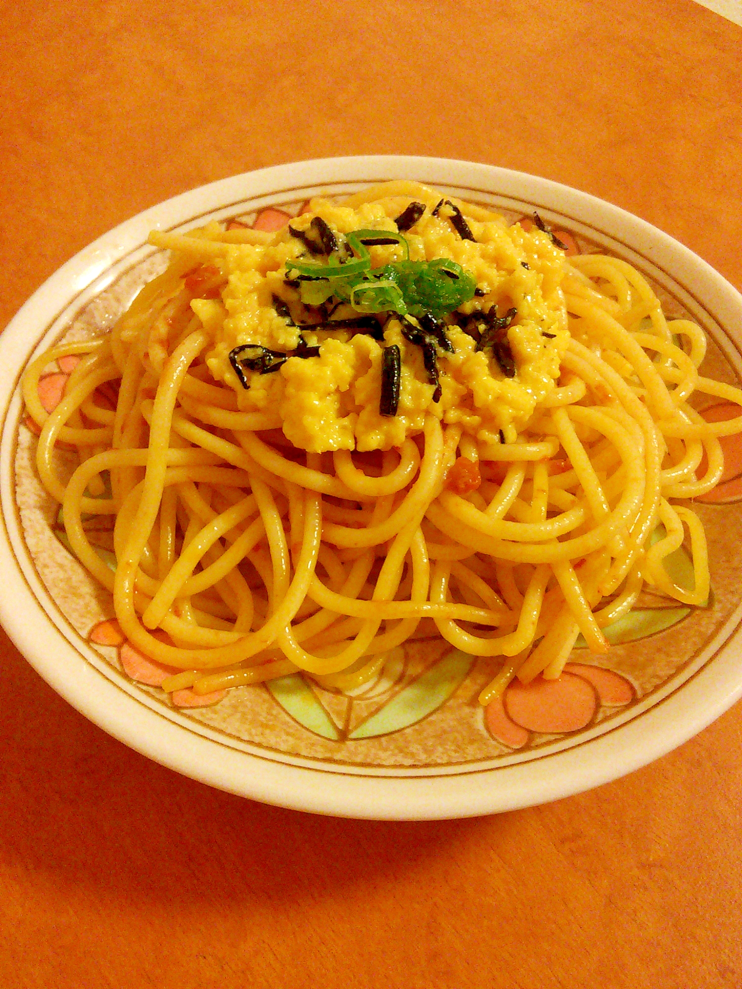 しっとりたまごとひじきの和風パスタ