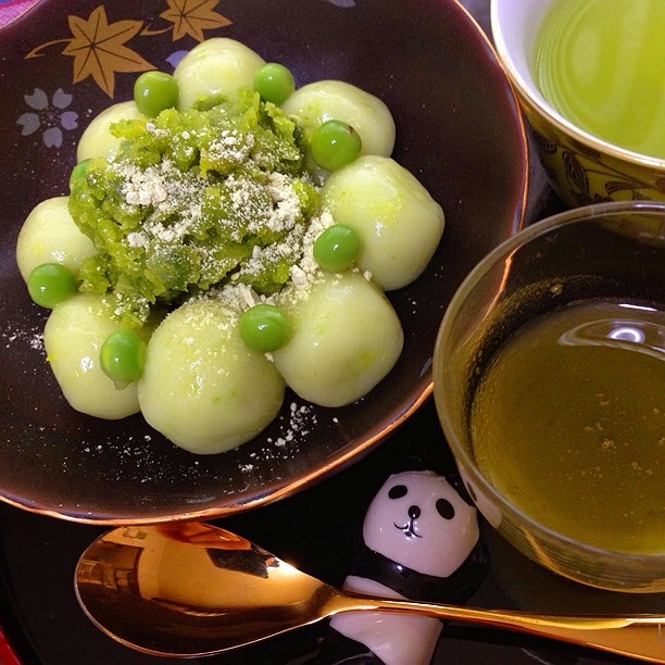 どこもかしこも！？えんどう豆の白玉あんみつ レシピ・作り方 by 嵯峨