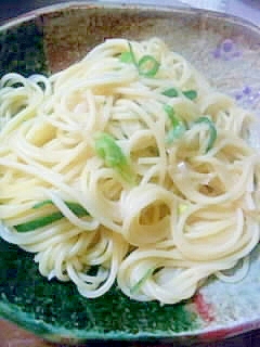 ねぎとたらこのスパゲティ、和風タイプ