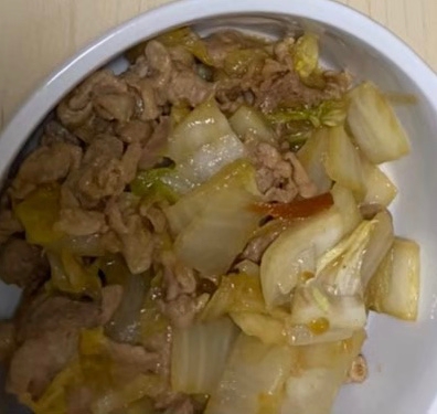 白菜と豚肉炒め