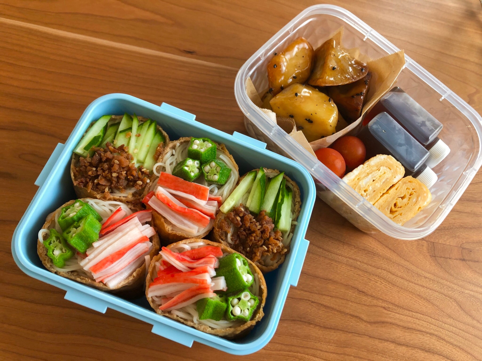 夏のお弁当に そうめんいなり レシピ 作り方 By ひよこもちもち 楽天レシピ