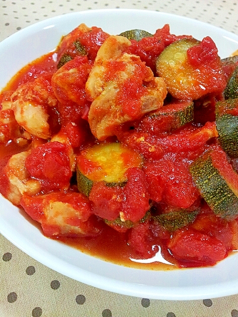 鶏肉とズッキーニのトマト煮込み レシピ 作り方 By ラズベリっち 楽天レシピ