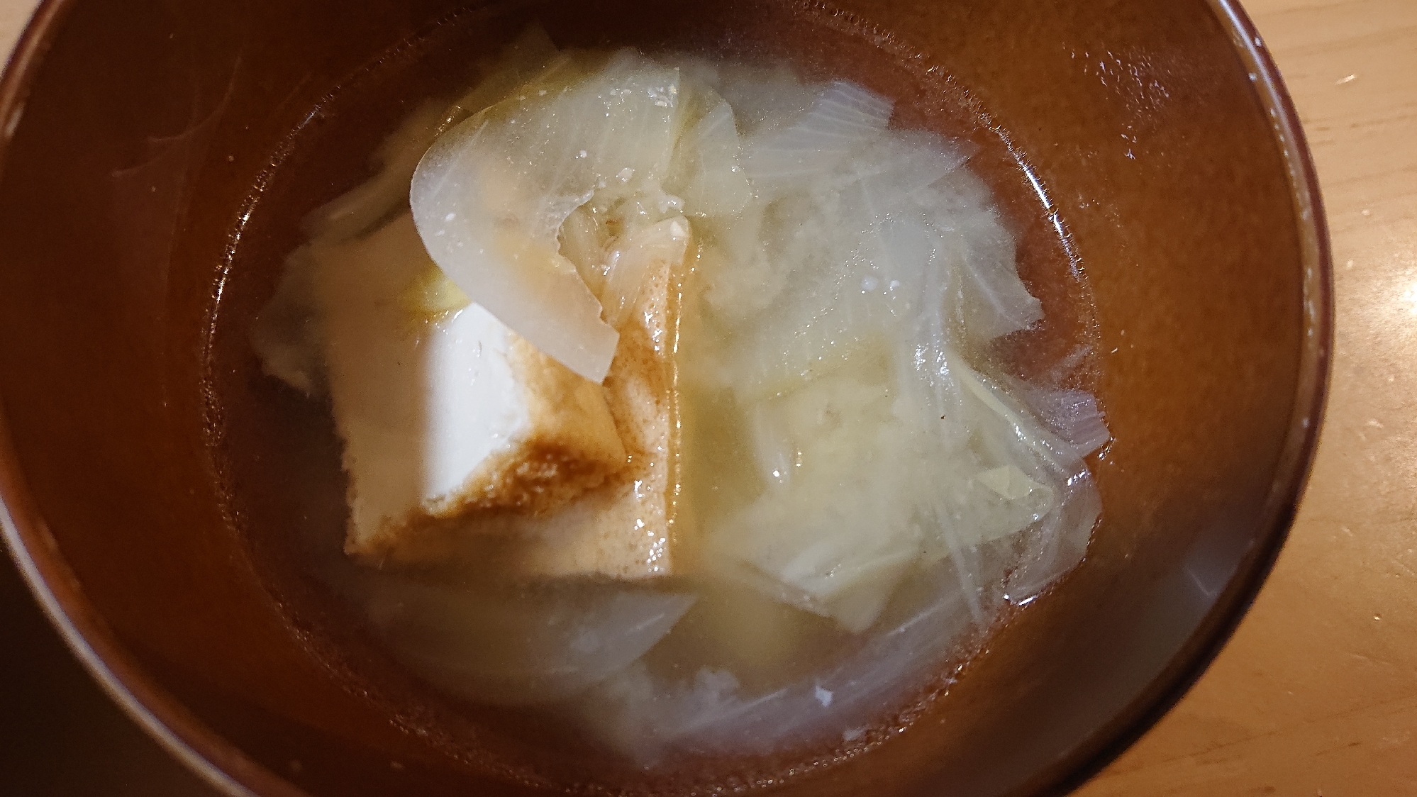 白菜と厚揚げの味噌汁