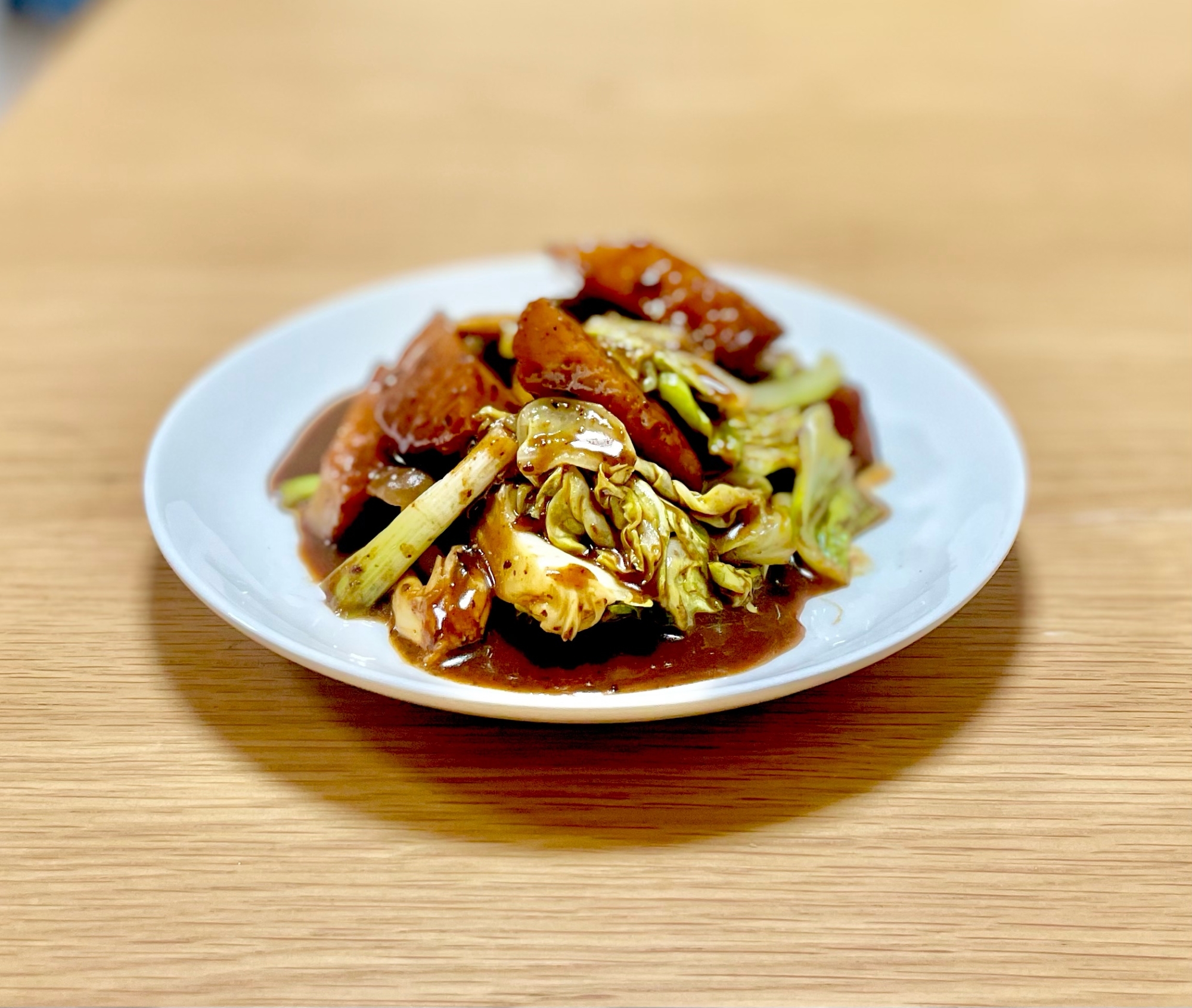 さつま揚げとキャベツの回鍋肉風