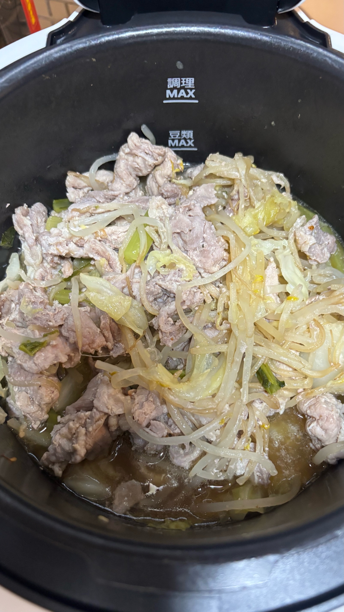 圧力鍋☆キャベツともやしの塩炒め