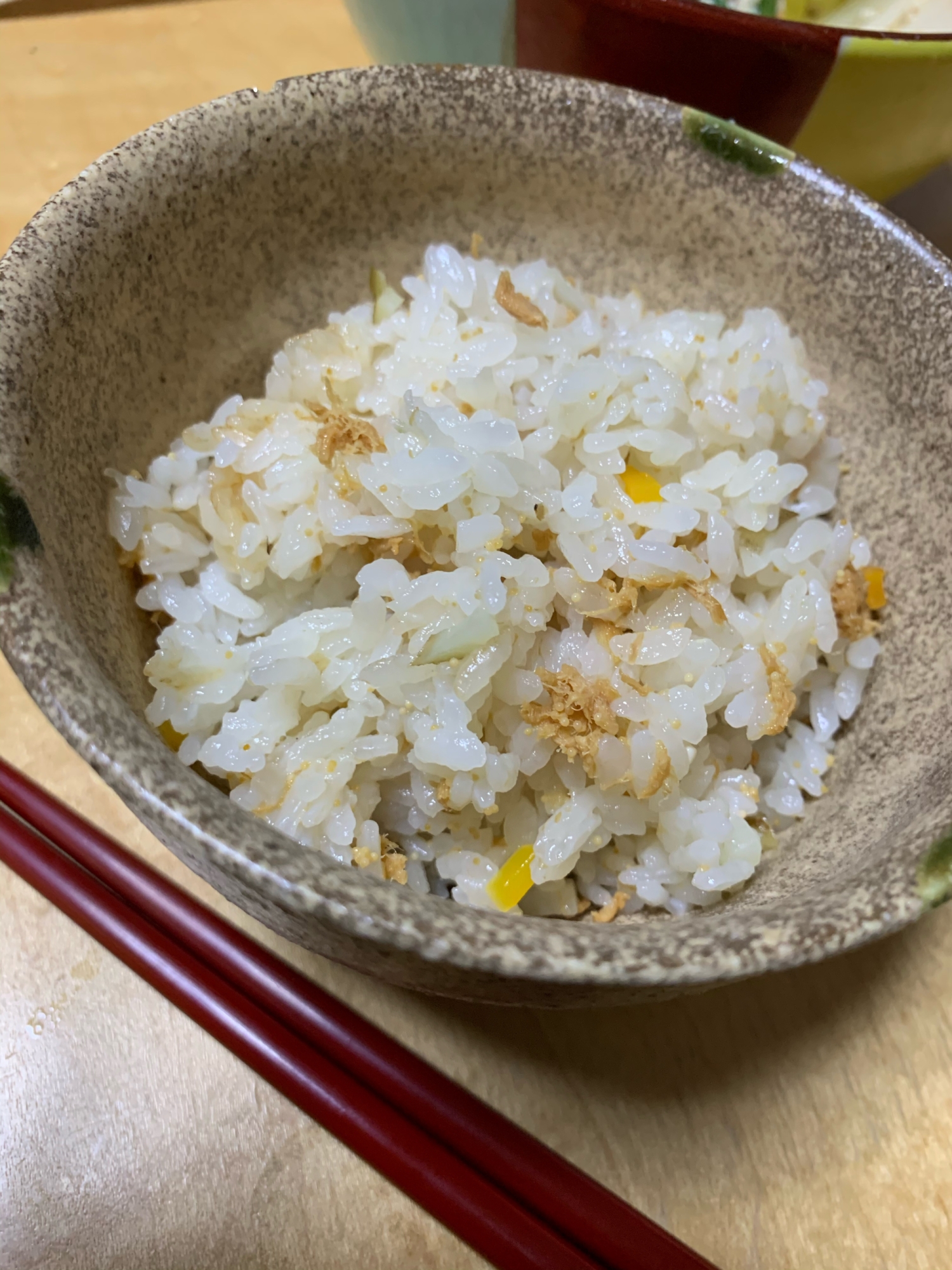 菊芋と鮪の佃煮炊き込みご飯
